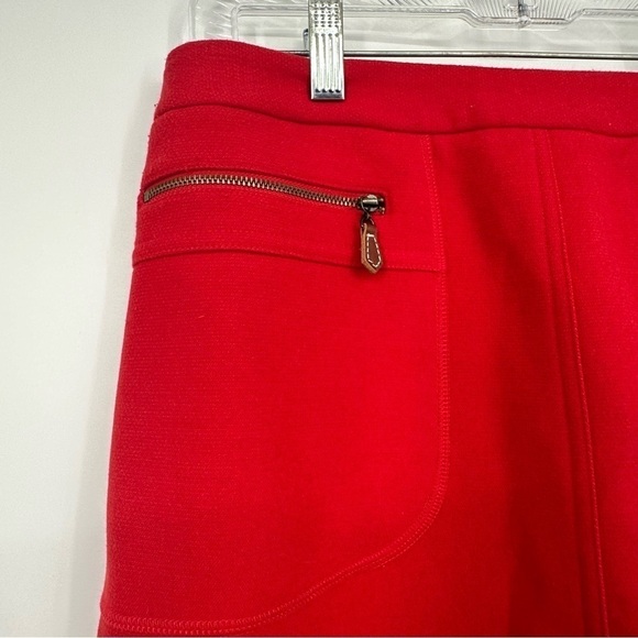 J.McLaughlin Red Boxy Short Skirt Career Business Wear Holiday Size 6 Zippers - Picture 3 of 6